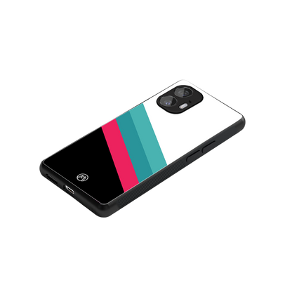 white green red pattern stripes back phone cover | glass case for nothing phone 2