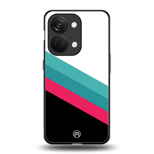 white green red pattern stripes back phone cover | glass case for oneplus nord 3