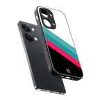 white green red pattern stripes back phone cover | glass case for oneplus nord 3