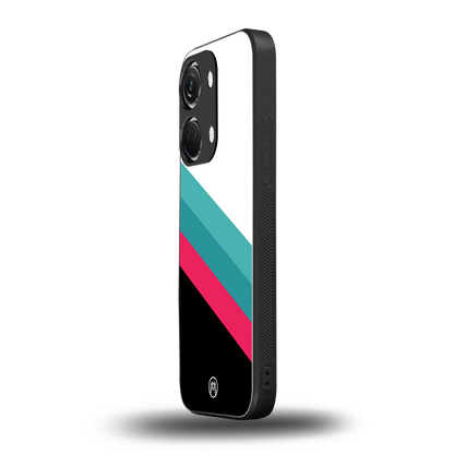 white green red pattern stripes back phone cover | glass case for oneplus nord 3