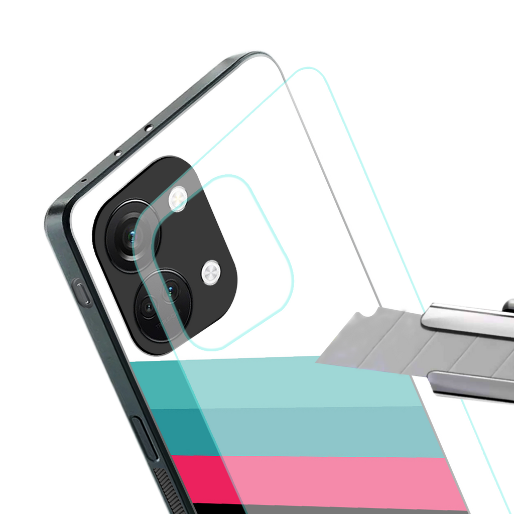 white green red pattern stripes back phone cover | glass case for oneplus nord 3