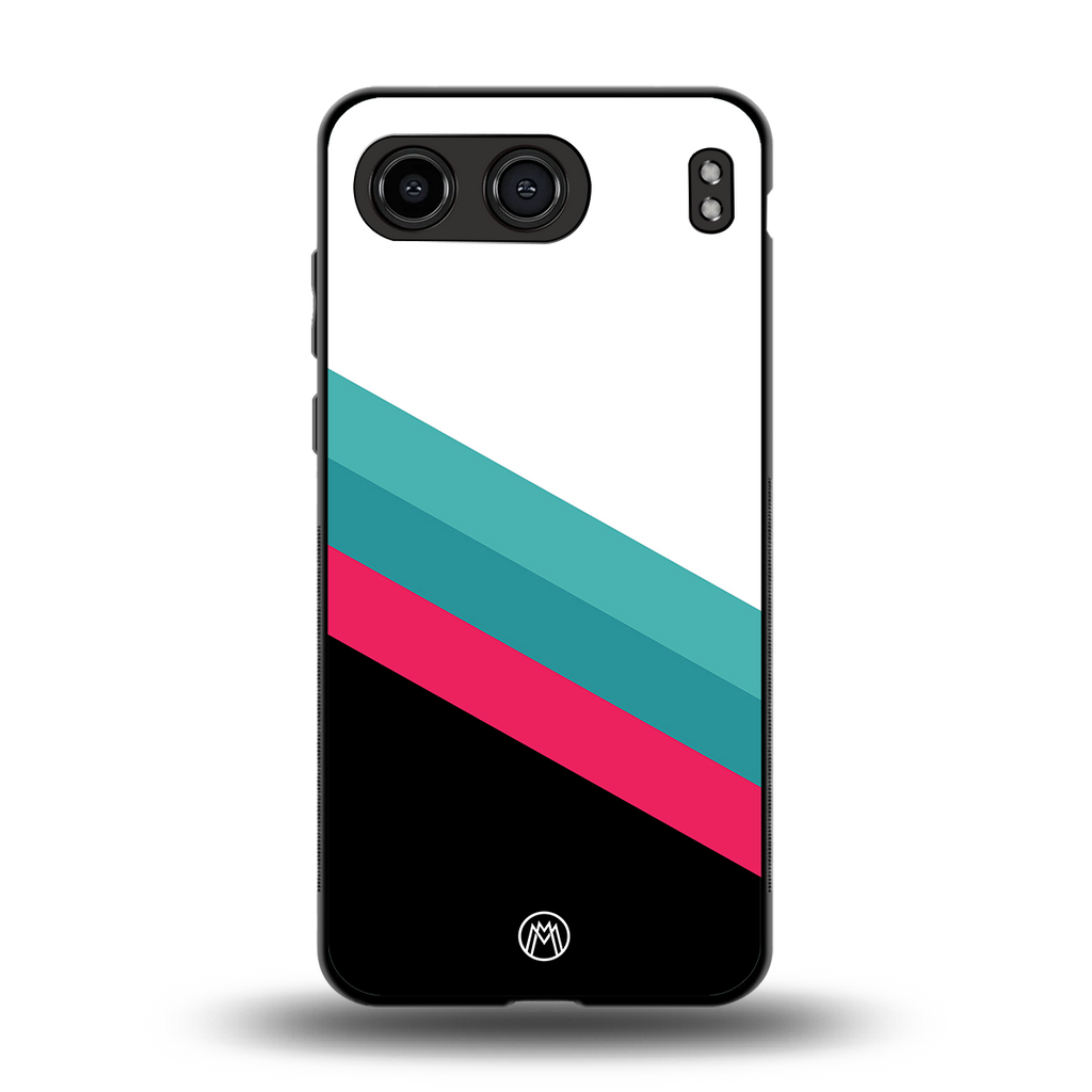 white green red pattern stripes back phone cover | glass case for oneplus nord 4