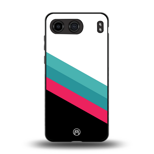 white green red pattern stripes back phone cover | glass case for oneplus nord 4
