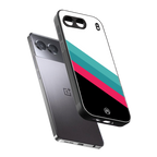 white green red pattern stripes back phone cover | glass case for oneplus nord 4