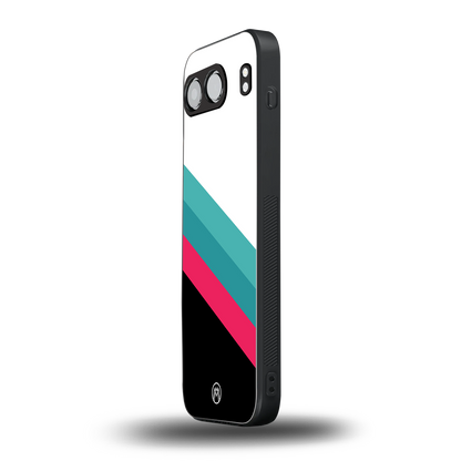 white green red pattern stripes back phone cover | glass case for oneplus nord 4