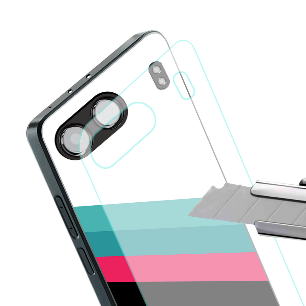 white green red pattern stripes back phone cover | glass case for oneplus nord 4