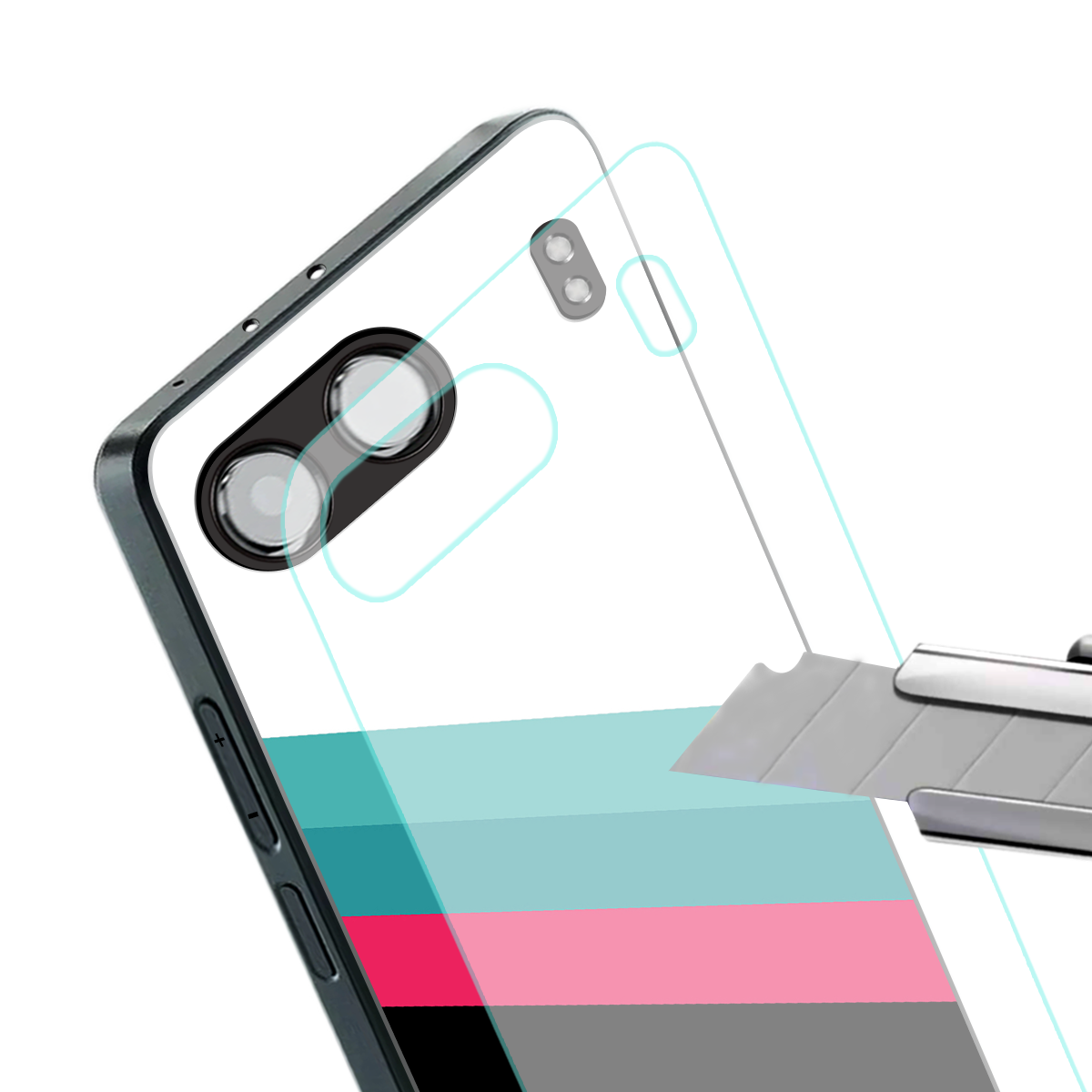white green red pattern stripes back phone cover | glass case for oneplus nord 4