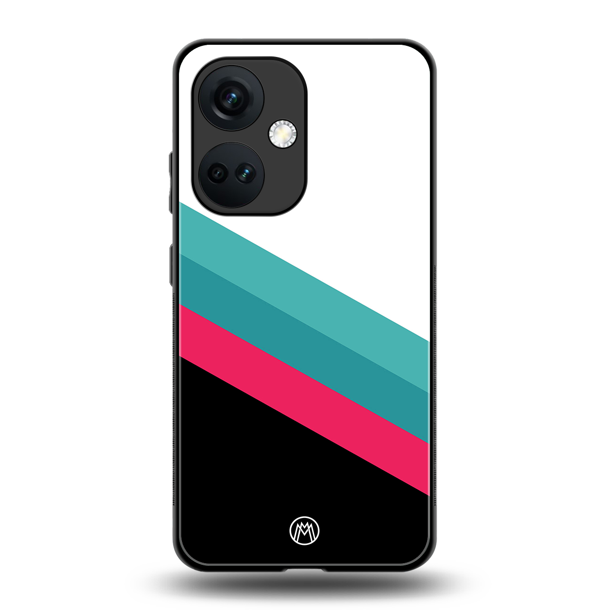 white green red pattern stripes back phone cover | glass case for oneplus nord ce 3