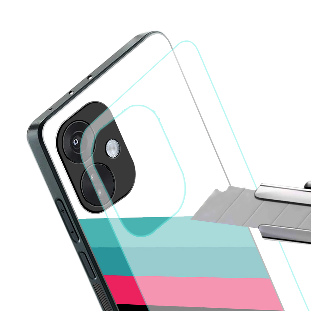 white green red pattern stripes back phone cover | glass case for oneplus nord ce 3