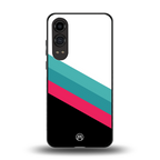 white green red pattern stripes back phone cover | glass case for oneplus nord ce 4 lite