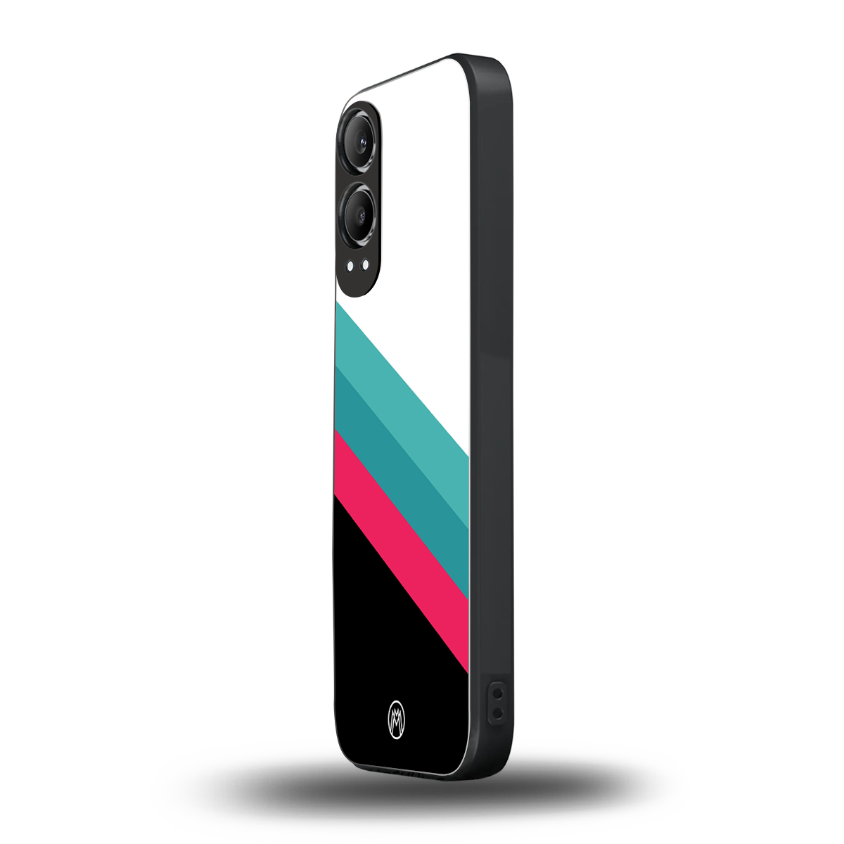 white green red pattern stripes back phone cover | glass case for oneplus nord ce 4 lite