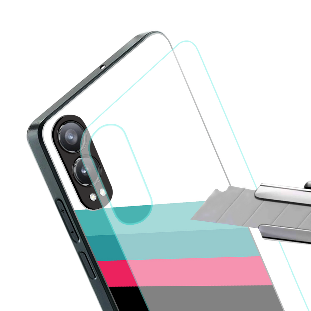 white green red pattern stripes back phone cover | glass case for oneplus nord ce 4 lite