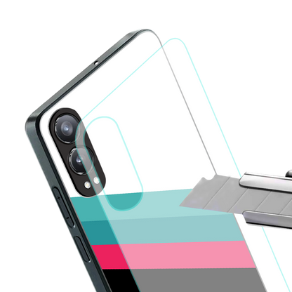 white green red pattern stripes back phone cover | glass case for oneplus nord ce 4 lite