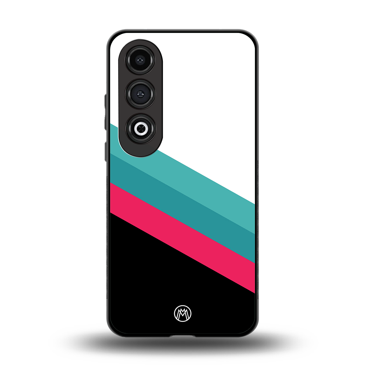 white green red pattern stripes back phone cover | glass case for oneplus nord ce 4
