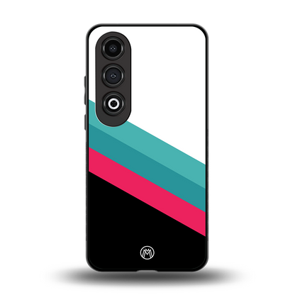 white green red pattern stripes back phone cover | glass case for oneplus nord ce 4
