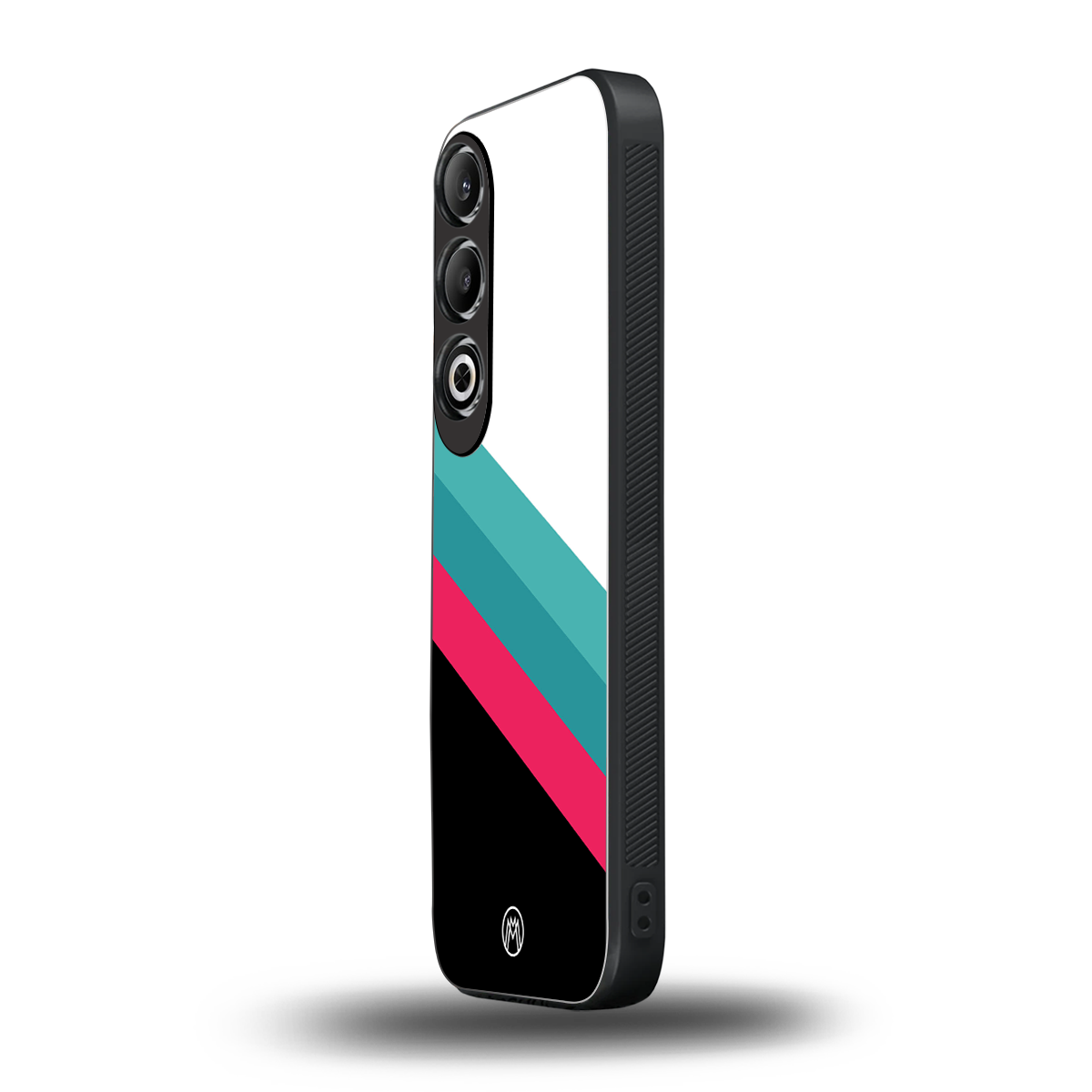 white green red pattern stripes back phone cover | glass case for oneplus nord ce 4