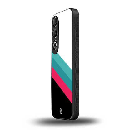 white green red pattern stripes back phone cover | glass case for oneplus nord ce 4