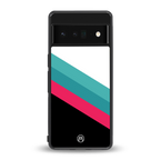 white green red pattern stripes back phone cover | glass case for google pixel 6 pro
