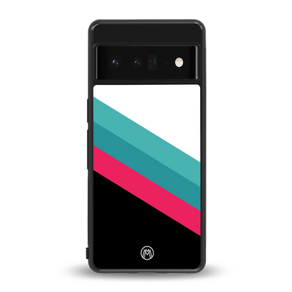 white green red pattern stripes back phone cover | glass case for google pixel 6 pro