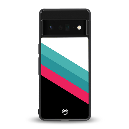 white green red pattern stripes back phone cover | glass case for google pixel 6 pro
