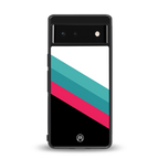 white green red pattern stripes back phone cover | glass case for Google Pixel 6A