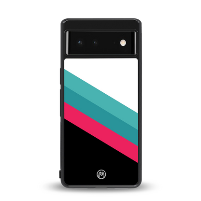 white green red pattern stripes back phone cover | glass case for Google Pixel 6A