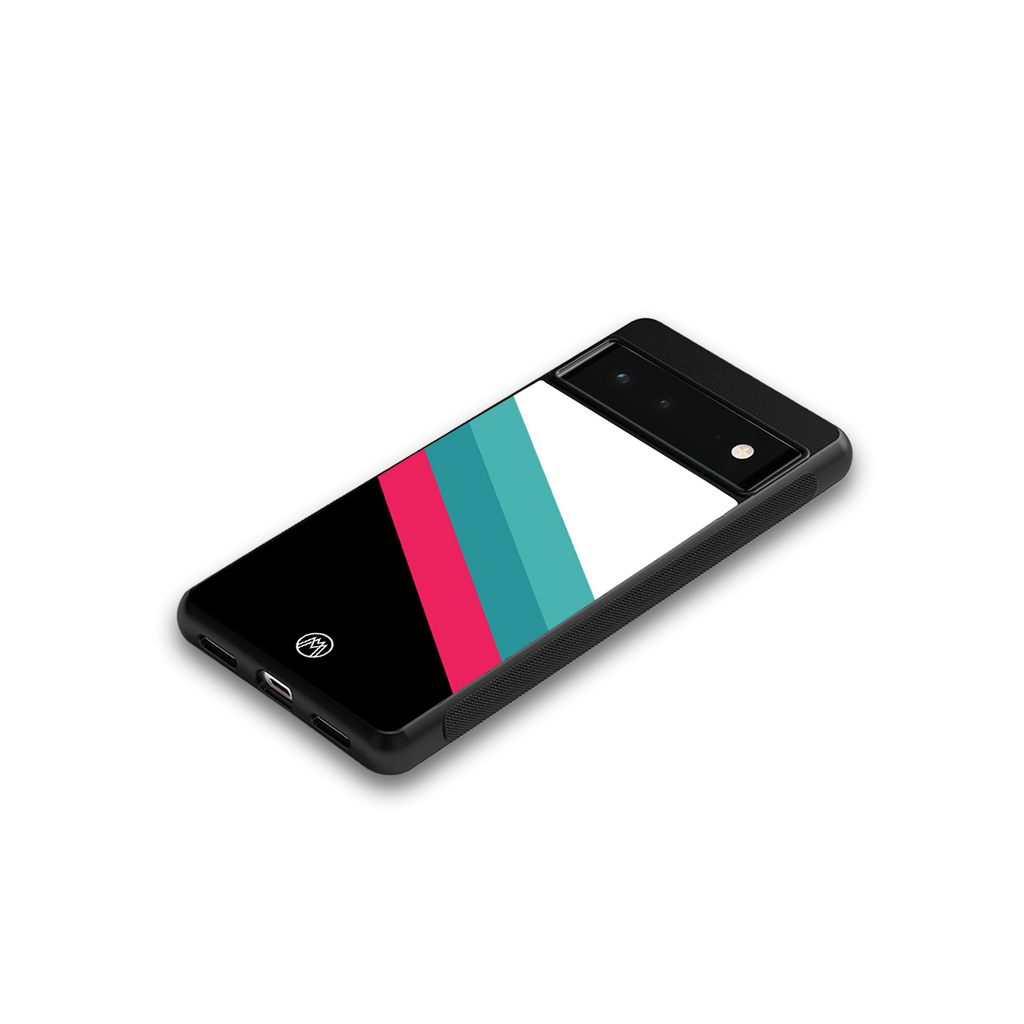 white green red pattern stripes back phone cover | glass case for google pixel 6