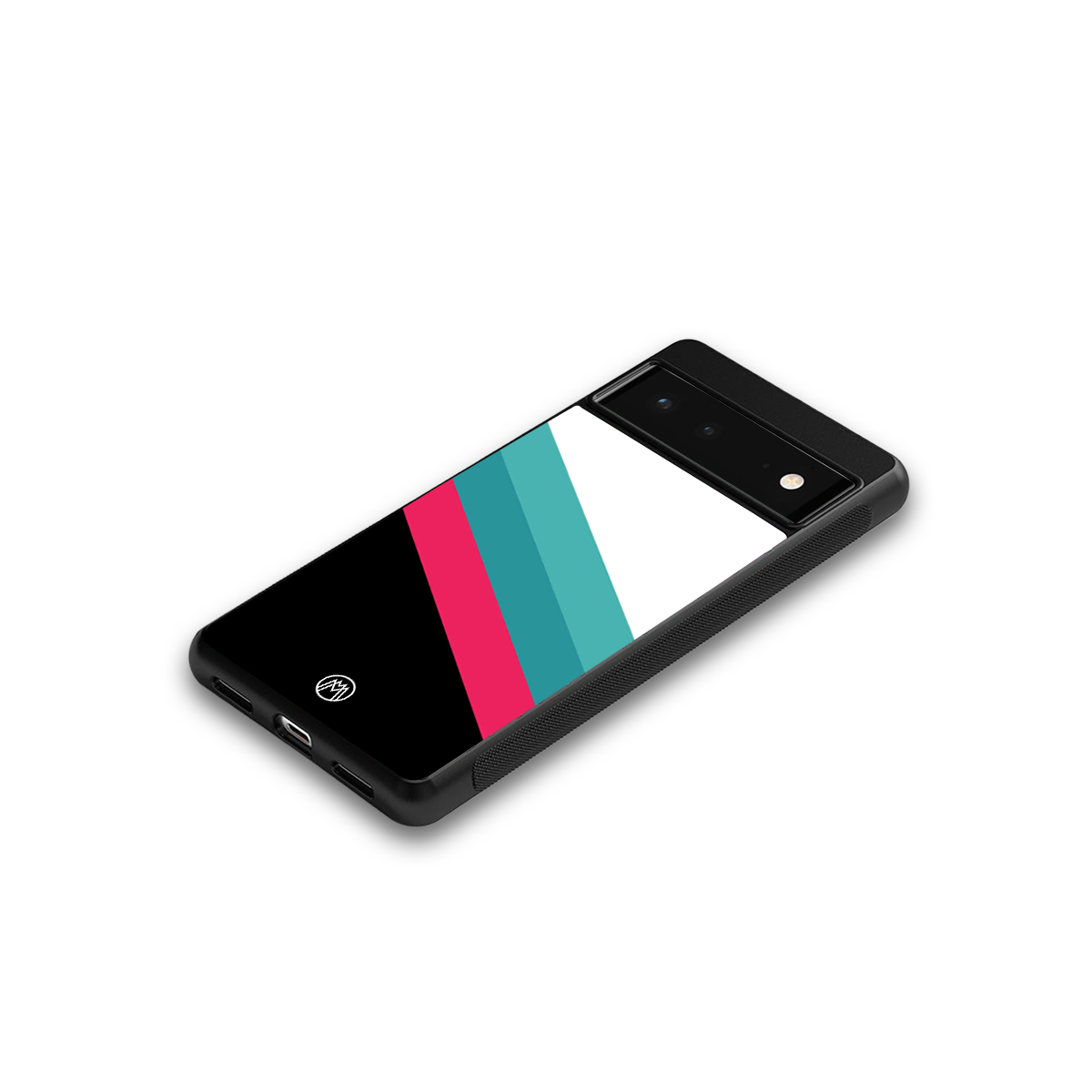 white green red pattern stripes back phone cover | glass case for Google Pixel 6A