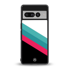 white green red pattern stripes back phone cover | glass case for google pixel 7 pro