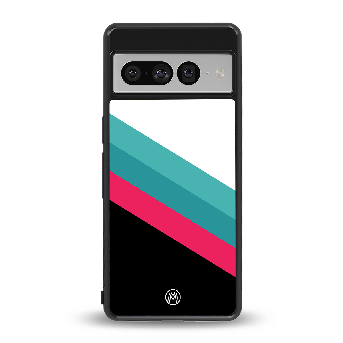 white green red pattern stripes back phone cover | glass case for google pixel 7 pro