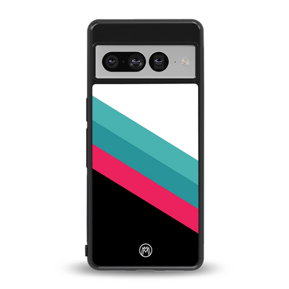 white green red pattern stripes back phone cover | glass case for google pixel 7 pro