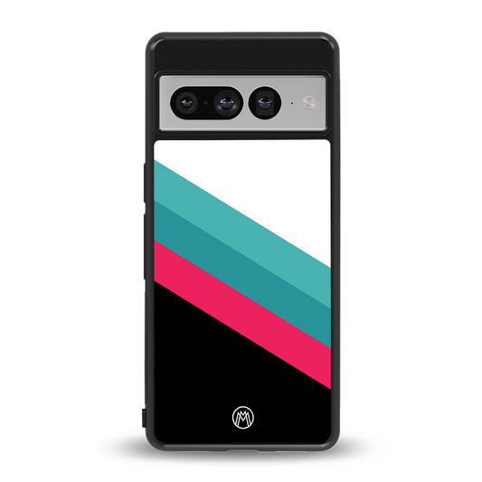 white green red pattern stripes back phone cover | glass case for google pixel 7 pro
