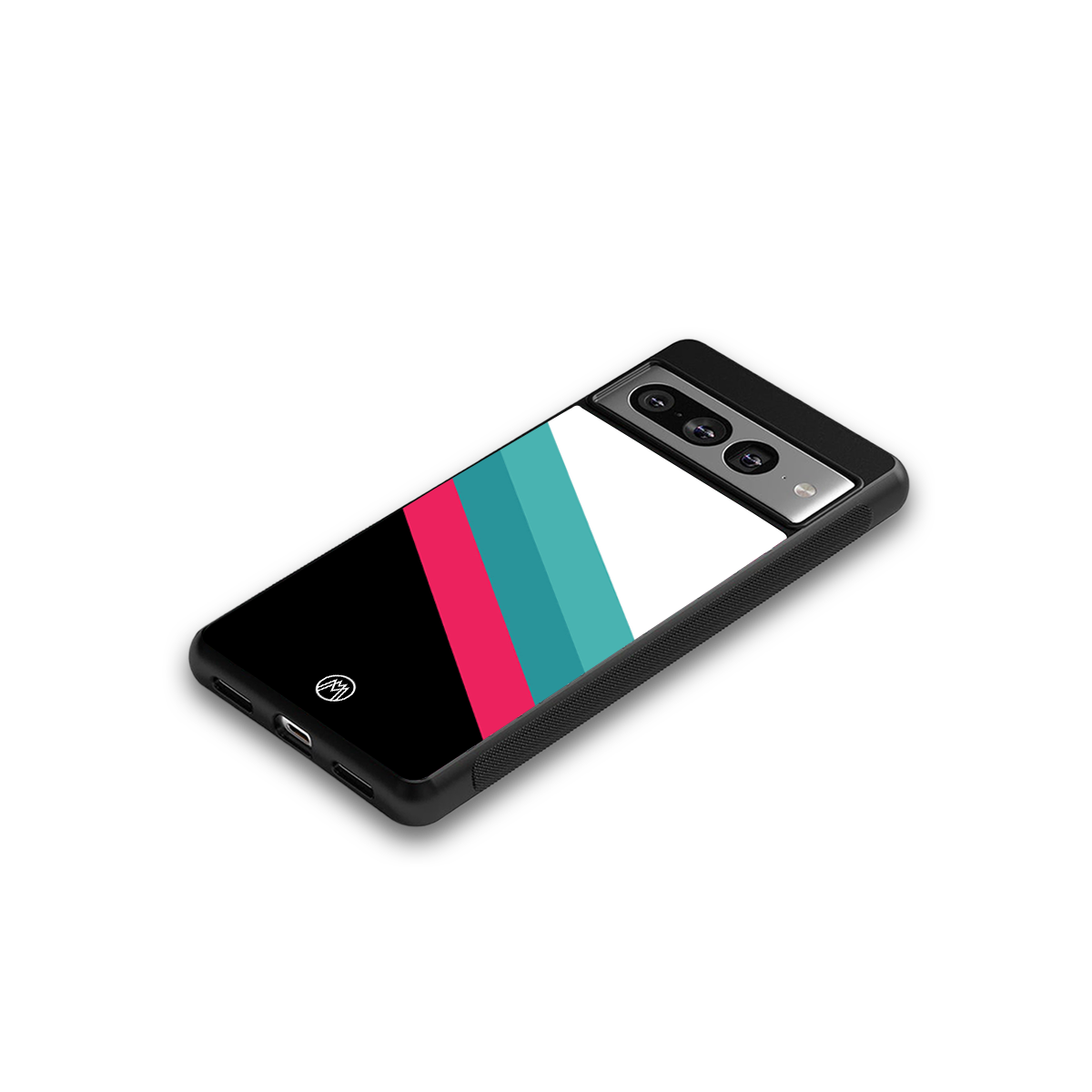 white green red pattern stripes back phone cover | glass case for google pixel 7 pro