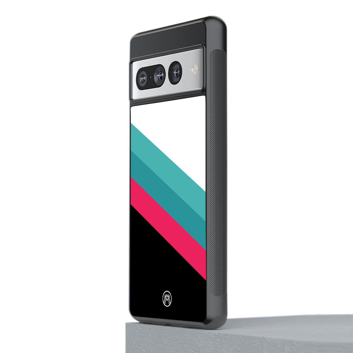 white green red pattern stripes back phone cover | glass case for google pixel 7 pro