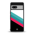 white green red pattern stripes back phone cover | glass case for Google Pixel 7