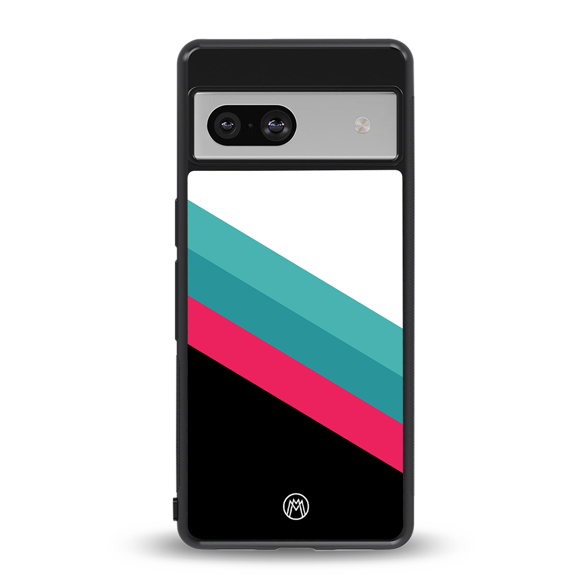 white green red pattern stripes back phone cover | glass case for Google Pixel 7