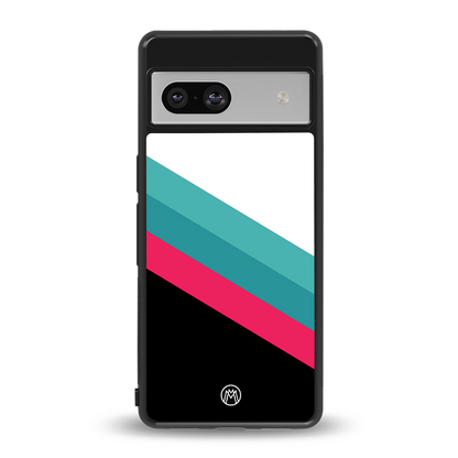 white green red pattern stripes back phone cover | glass case for Google Pixel 7