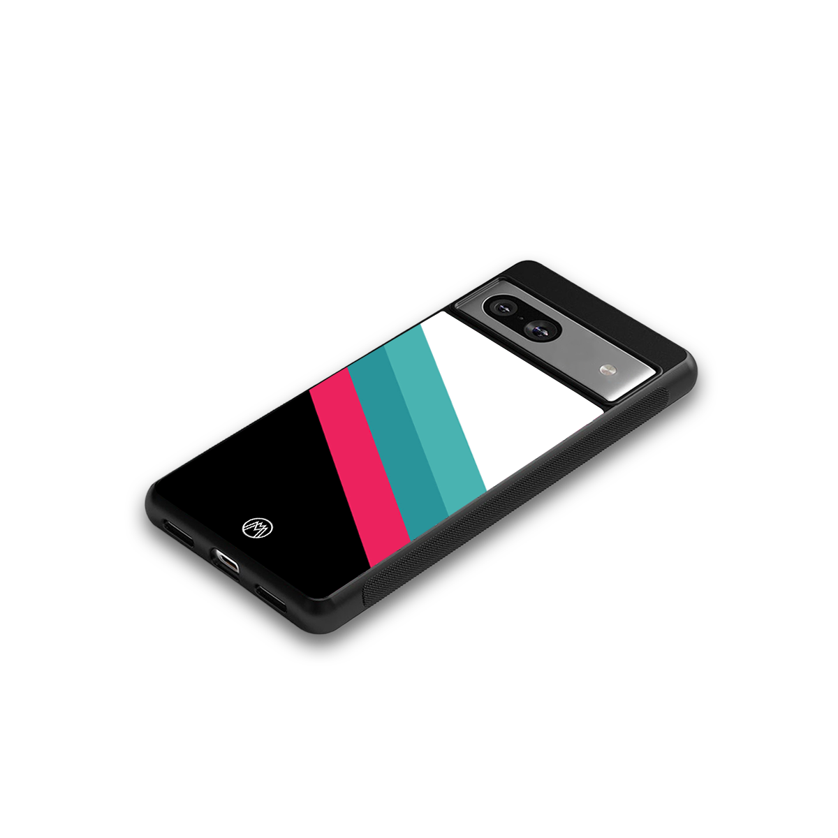 white green red pattern stripes back phone cover | glass case for Google Pixel 7
