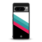 white green red pattern stripes back phone cover | glass case for google pixel 8 pro