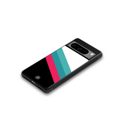 white green red pattern stripes back phone cover | glass case for google pixel 8 pro