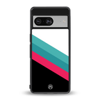 white green red pattern stripes back phone cover | glass case for Google Pixel 8