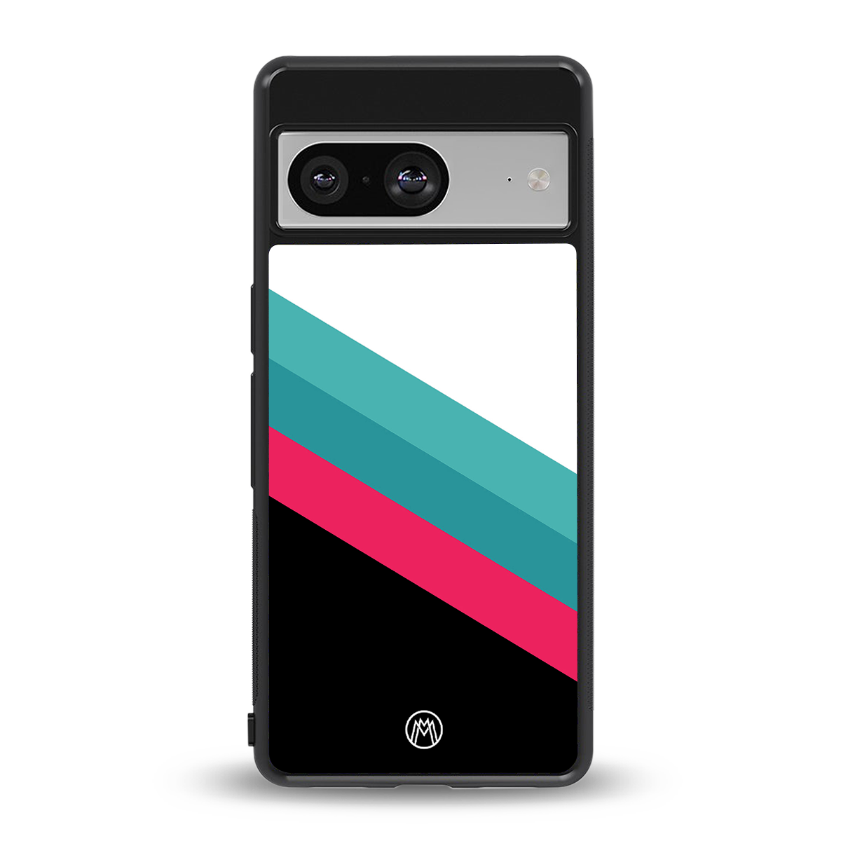 white green red pattern stripes back phone cover | glass case for Google Pixel 8