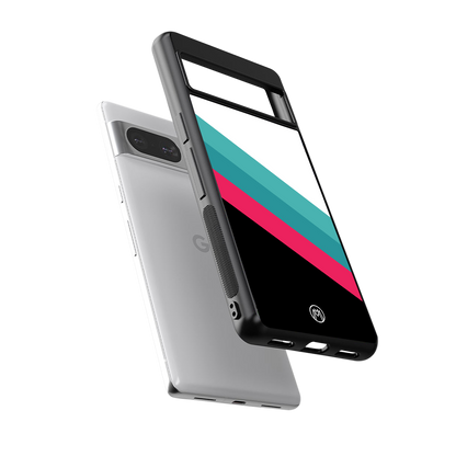 white green red pattern stripes back phone cover | glass case for Google Pixel 8