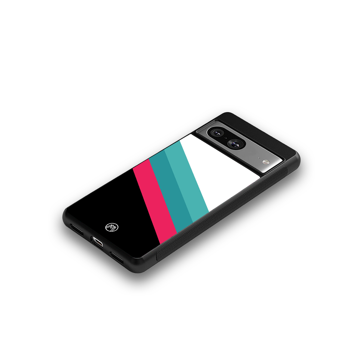 white green red pattern stripes back phone cover | glass case for Google Pixel 8