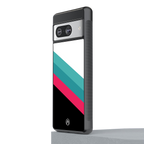 white green red pattern stripes back phone cover | glass case for Google Pixel 8