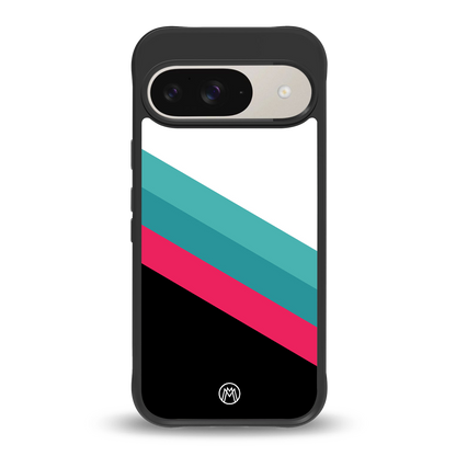 white green red pattern stripes back phone cover | glass case for google pixel 9