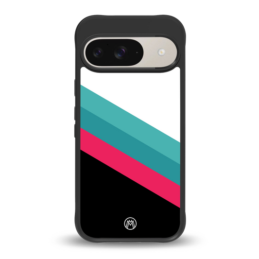 white green red pattern stripes back phone cover | glass case for google pixel 9