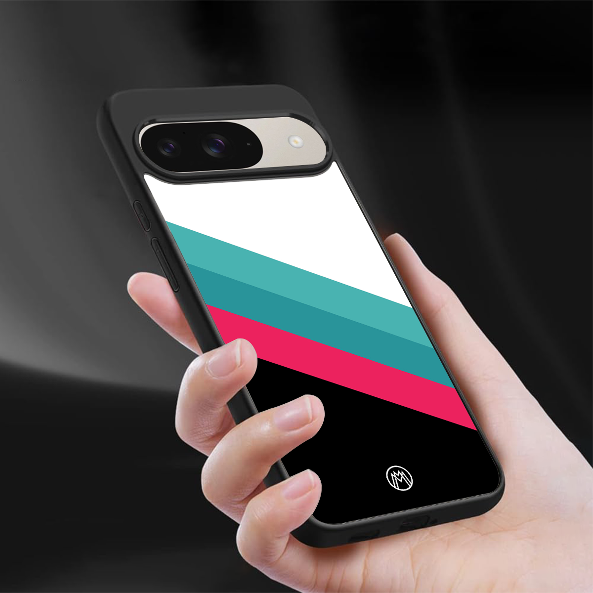 white green red pattern stripes back phone cover | glass case for google pixel 9