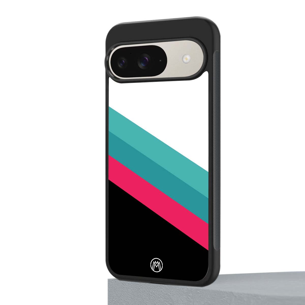 white green red pattern stripes back phone cover | glass case for google pixel 9