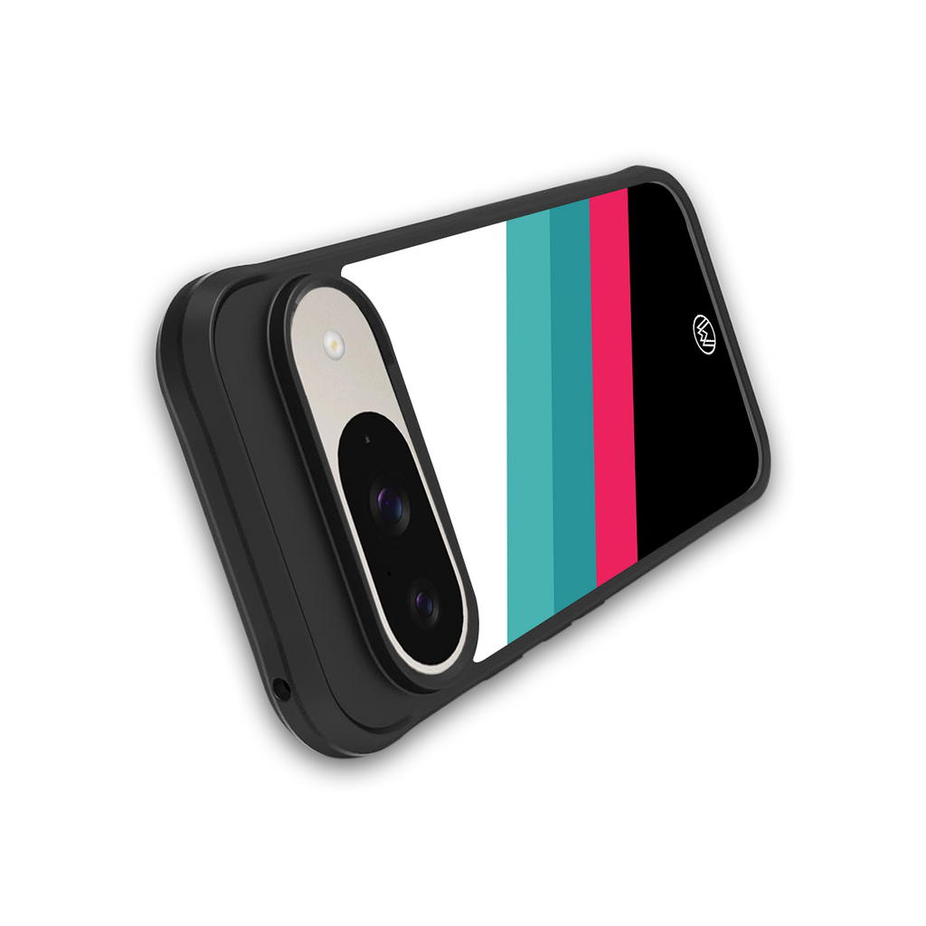 white green red pattern stripes back phone cover | glass case for google pixel 9